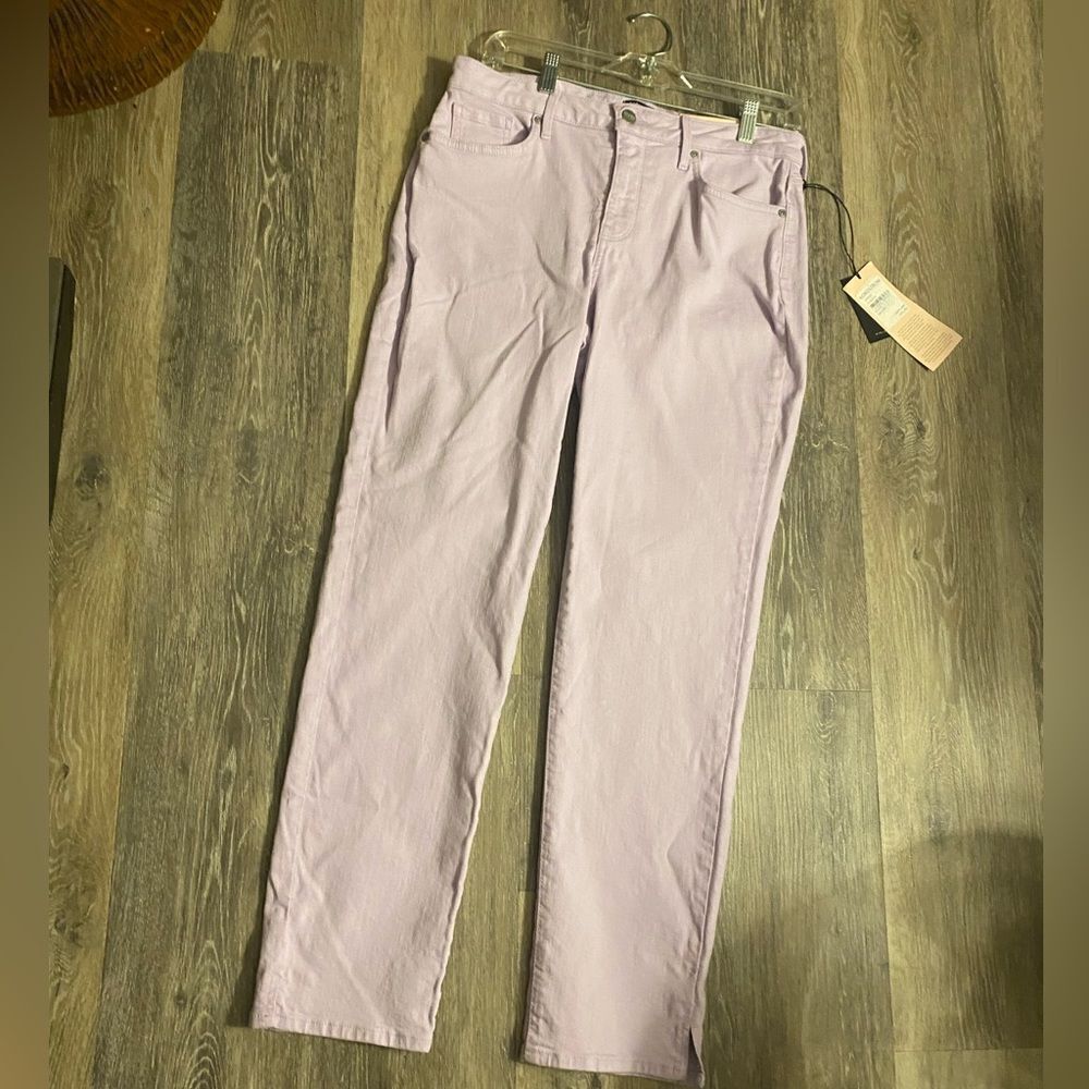 NYDJ Curves 360 Slim Straight Lavender Jeans Sz 8 NWT